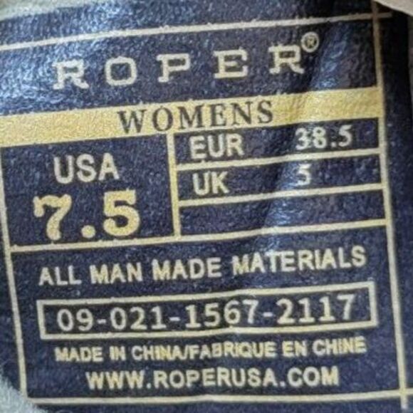 Roper Womens Size 7.5 Man Made Brown American Flag Western Ankle Boots - Picture 10 of 10